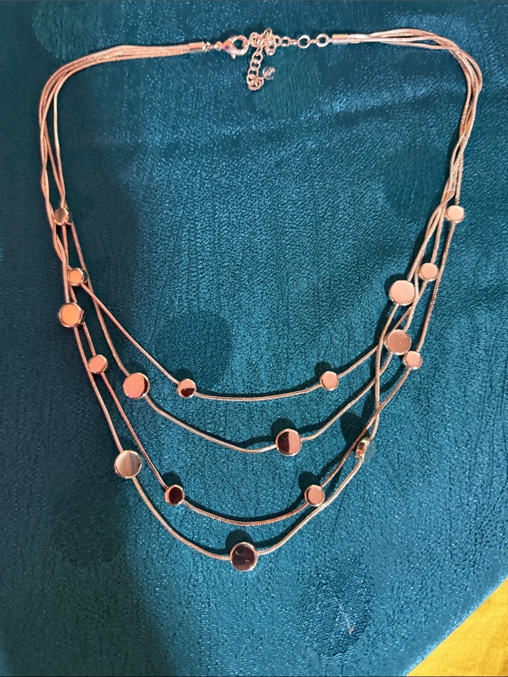 Multi-Strand Rose Gold Disc Necklace - Women's Jewelry